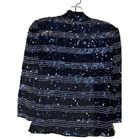 Vintage Laurence Kazar Paris New York Beaded Blouse Size Small‎ Tie Front Formal - Picture 2 of 3